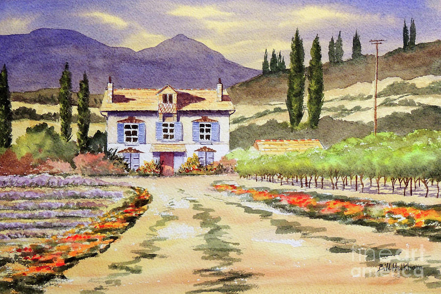 Provence France Lavender And Vines Painting