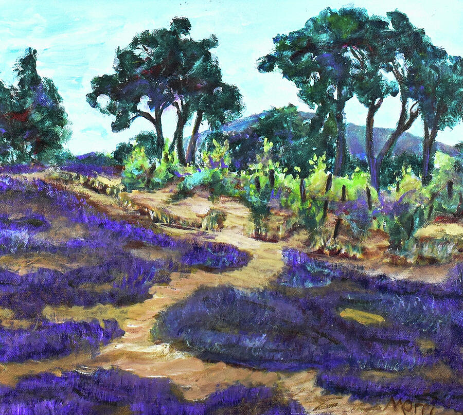 Provence France, Lavender - en plein air Painting by Morri Sims Provence France, Lavender - en plein air Painting by Morri Sims