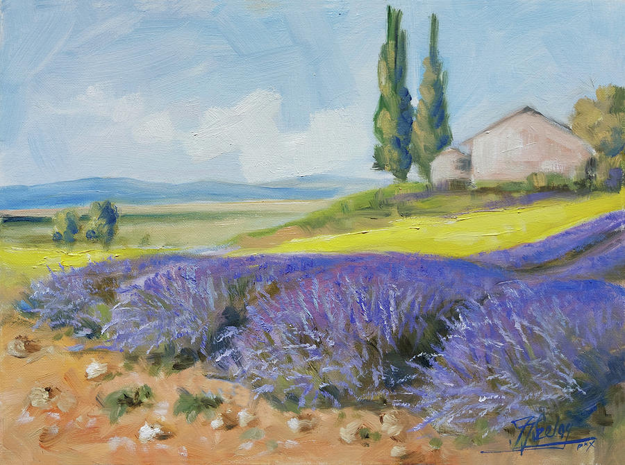 Provence - lavender fields 2 Painting by Irek Szelag