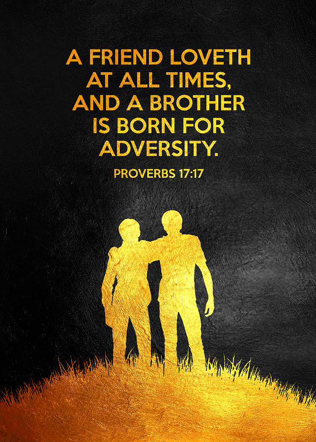 Proverbs 17 17 Bible Verse Wall Art Digital Art by Bible Verse