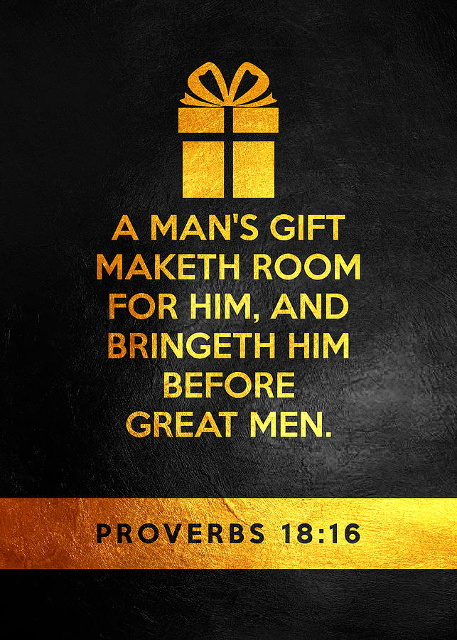 Proverbs 18 16 Bible Verse Wall Art Digital Art by Bible Verse - Pixels