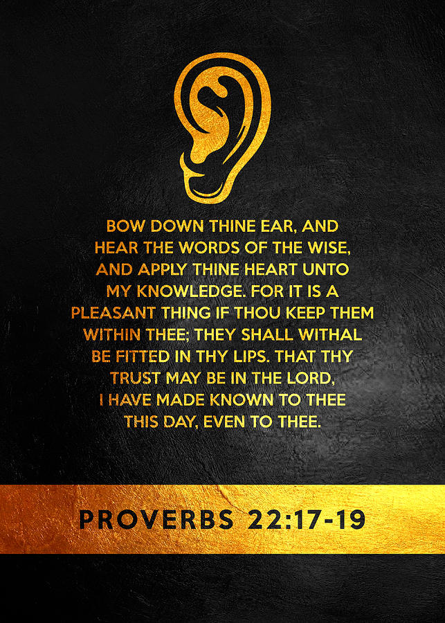 Proverbs 22 17-19 Bible Verse Digital Art by AB Concepts