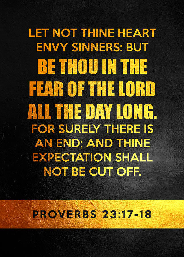 Proverbs 23 17-18 Bible Verse Wall Art Digital Art by Bible Verse
