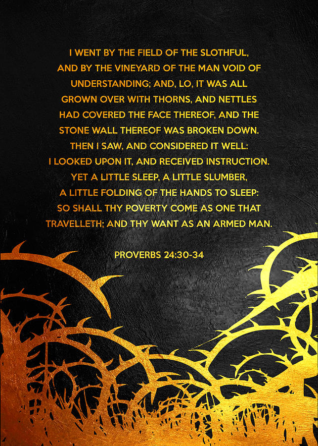 Proverbs 24 30 34 Bible Verse Wall Art Digital Art By Bible Verse 