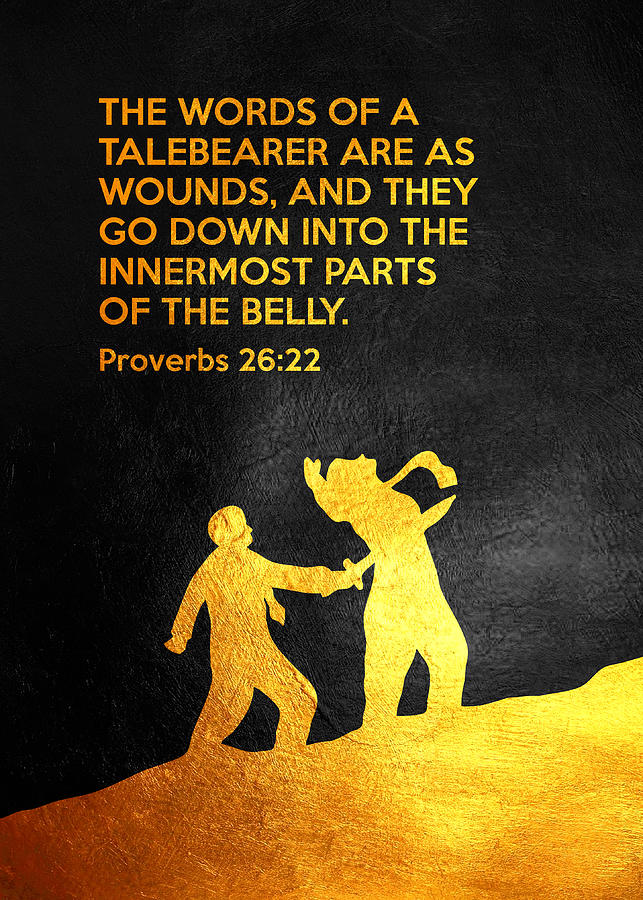 Proverbs 26 22 Bible Verse Wall Art Digital Art by Bible Verse