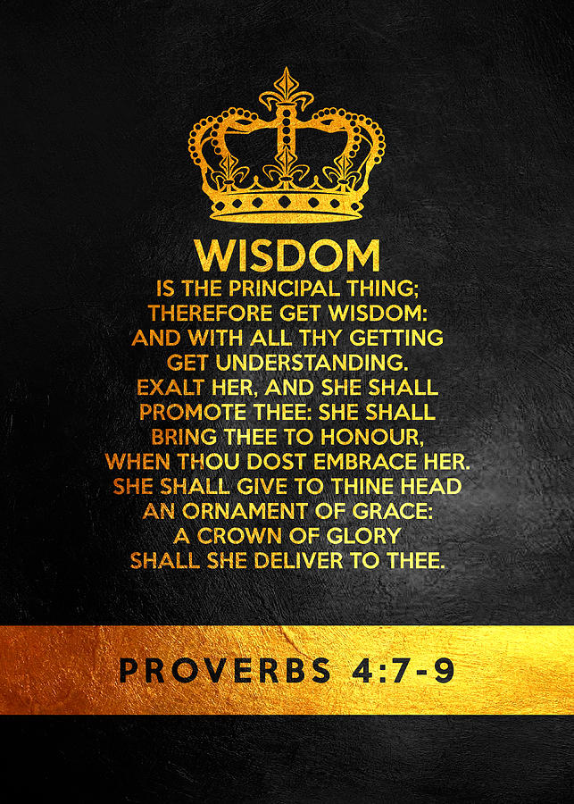 Proverbs 4 7-9 Bible Verse Wall Art Digital Art by Bible Verse