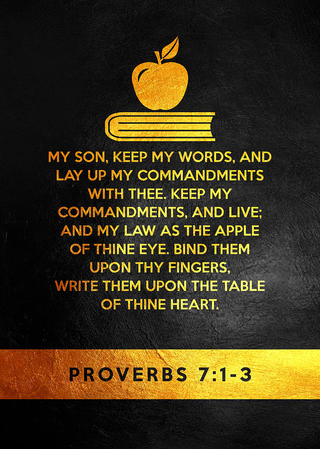 Proverbs 7 1-3 Bible Verse Wall Art Digital Art by Bible Verse