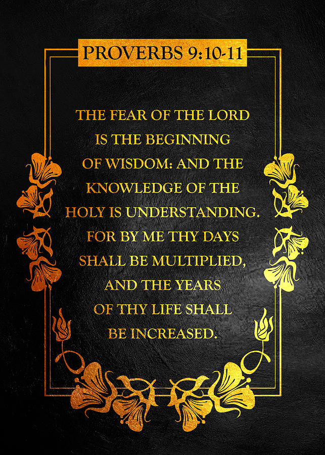 Proverbs 9 10 11 Bible Verse Wall Art Digital Art By Bible Verse Pixels