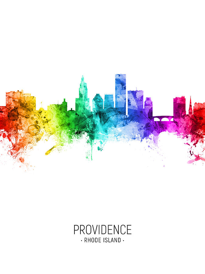 Providence Rhode Island Skyline #42 Digital Art by Michael Tompsett