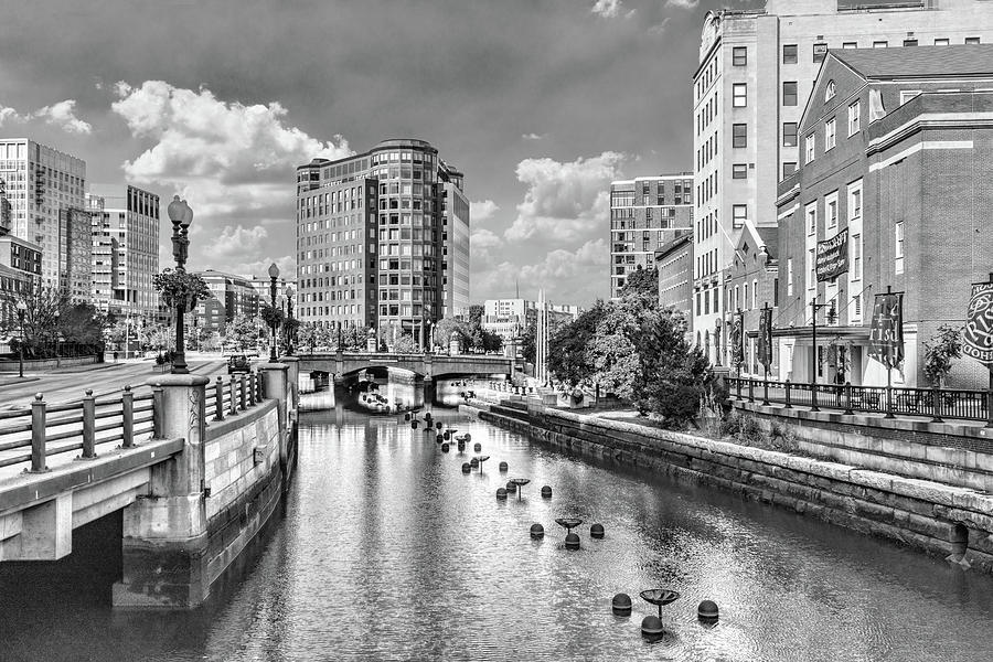 Providence River Black and White Photograph by Sharon Popek