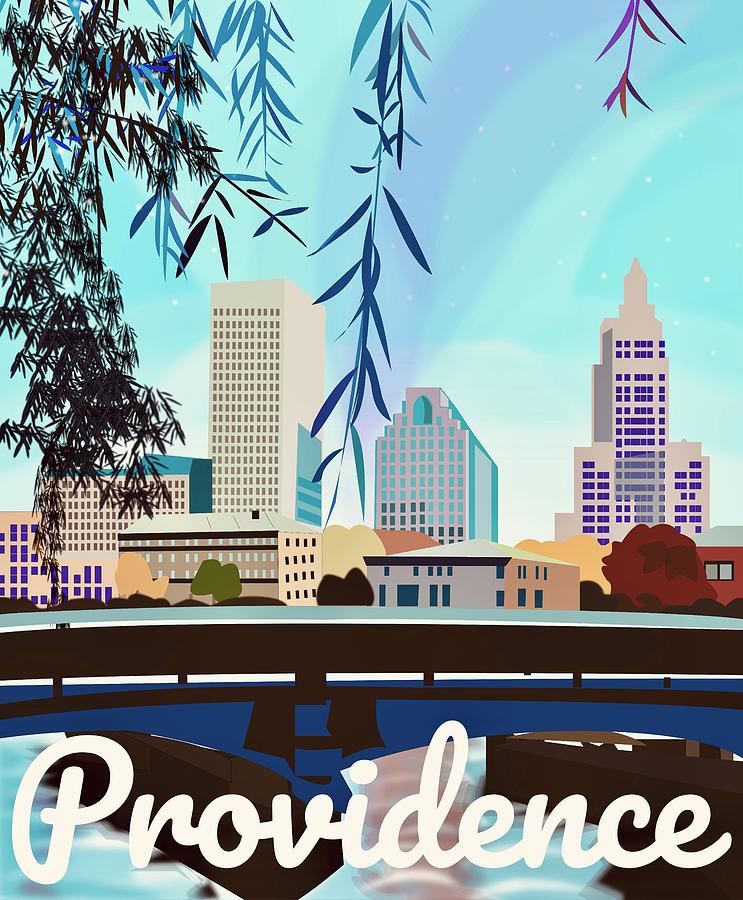 Providence Skyline Digital Art by Monique Faella - Fine Art America