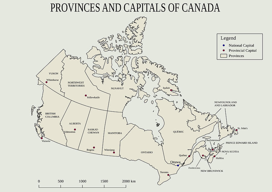 map of canada provinces and capitals