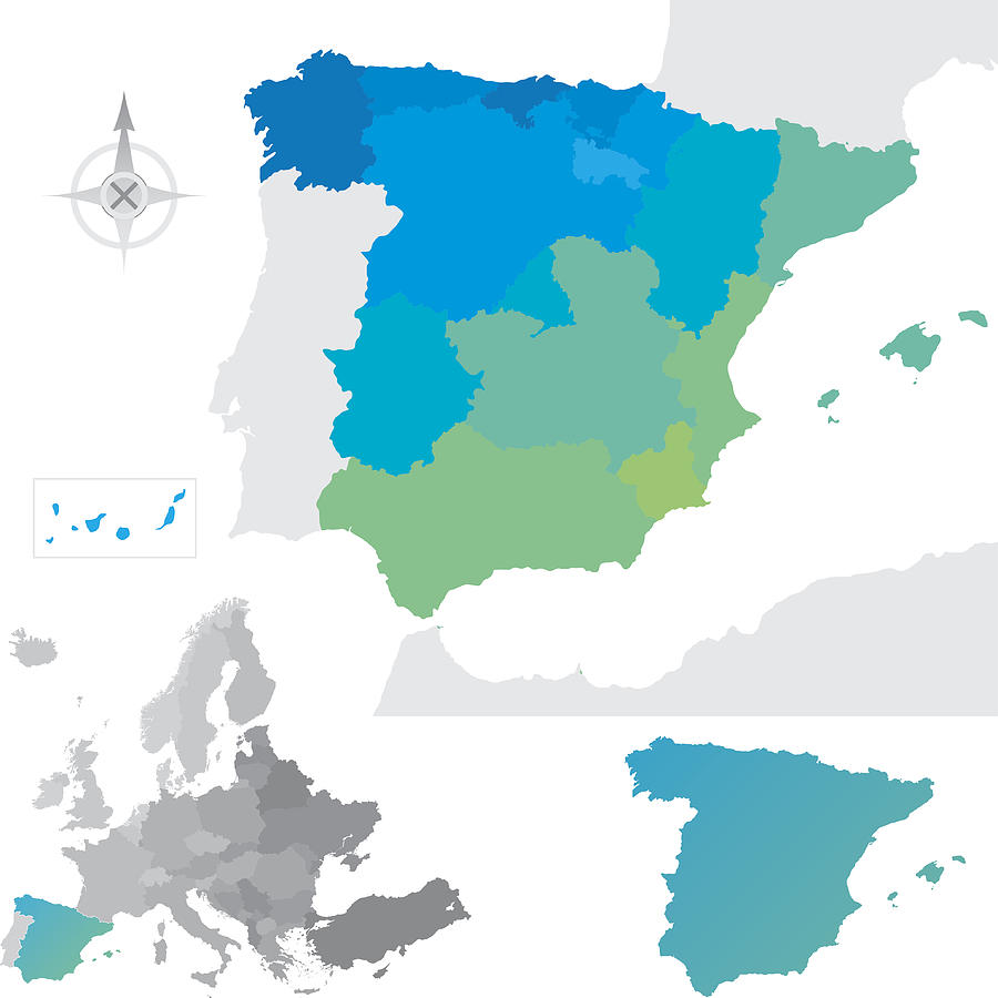 Provinces and communities of Spain Drawing by Enjoynz