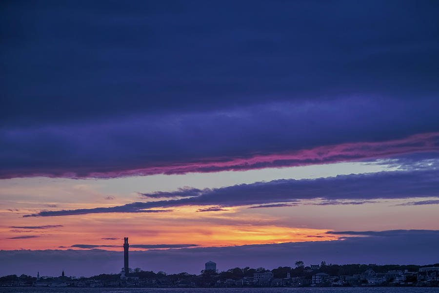 Provincetown Sunset in Blue and Purple Photograph by Brooke T Ryan
