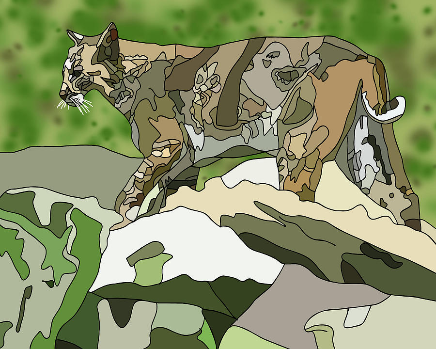 Prowling Bobcat Digital Art