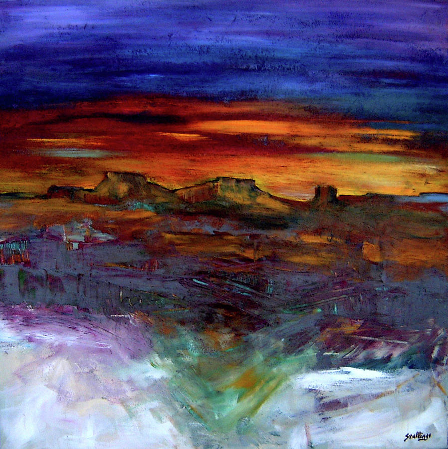 Pruple Sky Painting by Jim Stallings