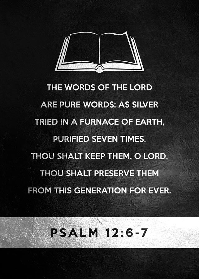 Psalm 12 6-7 Bible Verse Wall Art Digital Art by Bible Verse