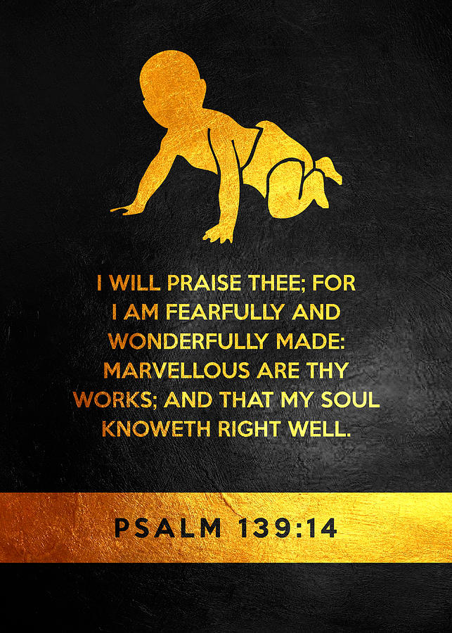 Psalm 139 14 Bible Verse Wall Art Digital Art by Bible Verse