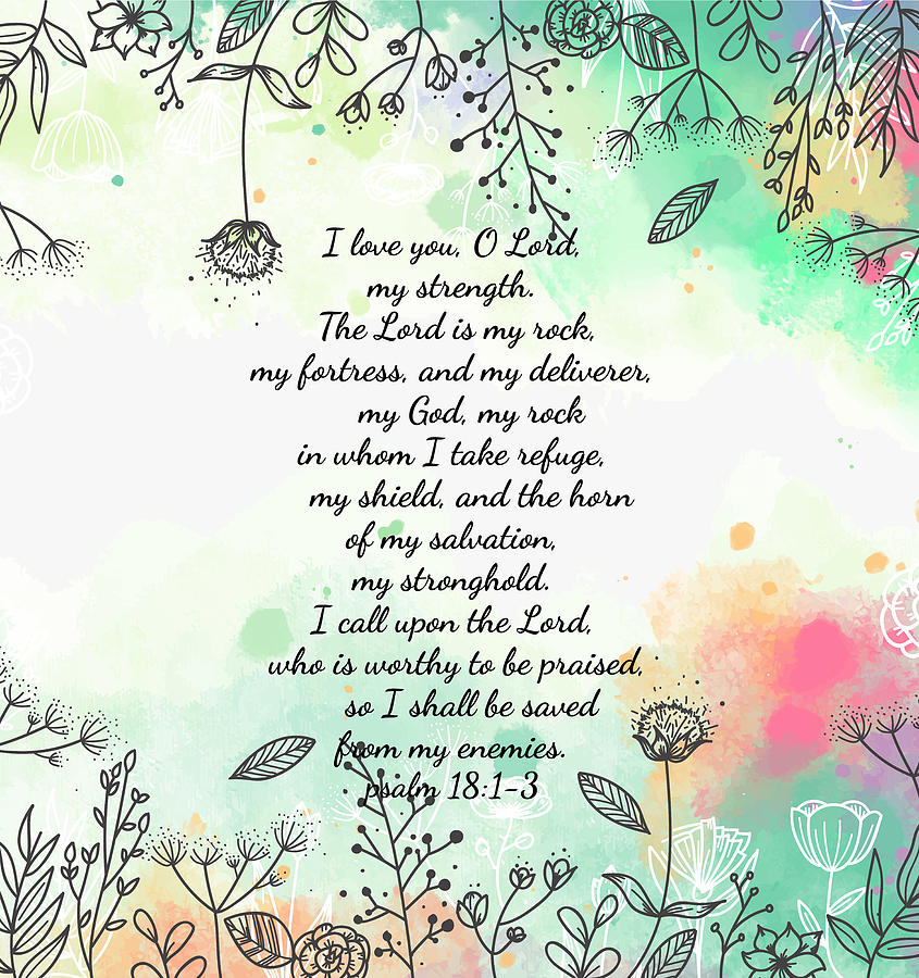 Psalm 18 1 3 Digital Art By Lazy Hatter Pixels