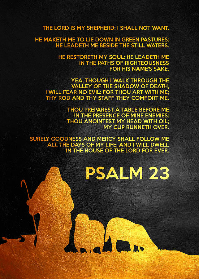 Psalm 23 Bible Verse Wall Art Digital Art by Bible Verse - Fine Art America