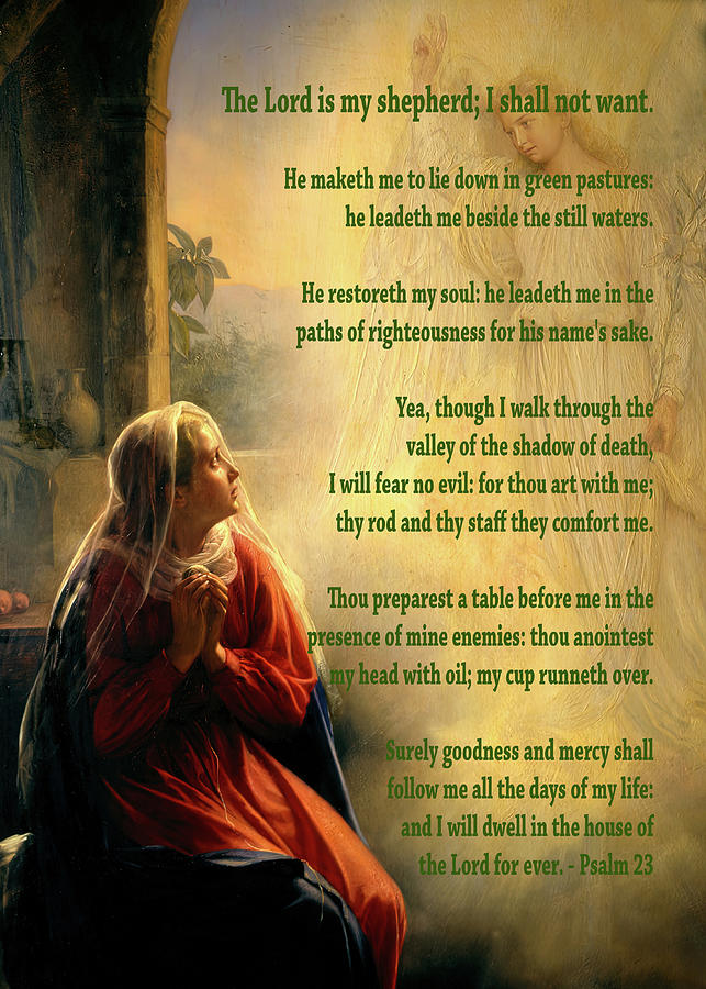 Psalm 23 on the Annunciation  Painting by Carl Bloch
