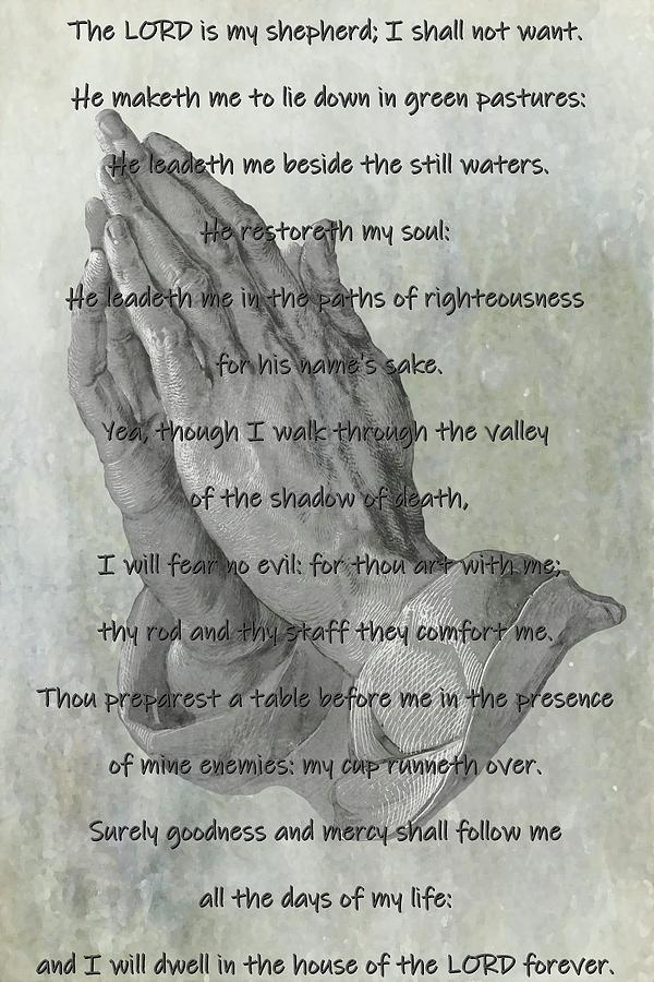 Psalm 23 Poster For Kids   Psalm 23 Praying Hands Movie Poster Prints 