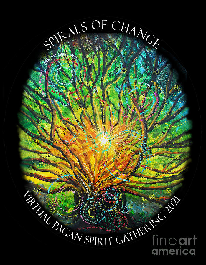 Tree Digital Art - PSG 2021 LOGO Spirals of Change OVAL by Colleen Koziara