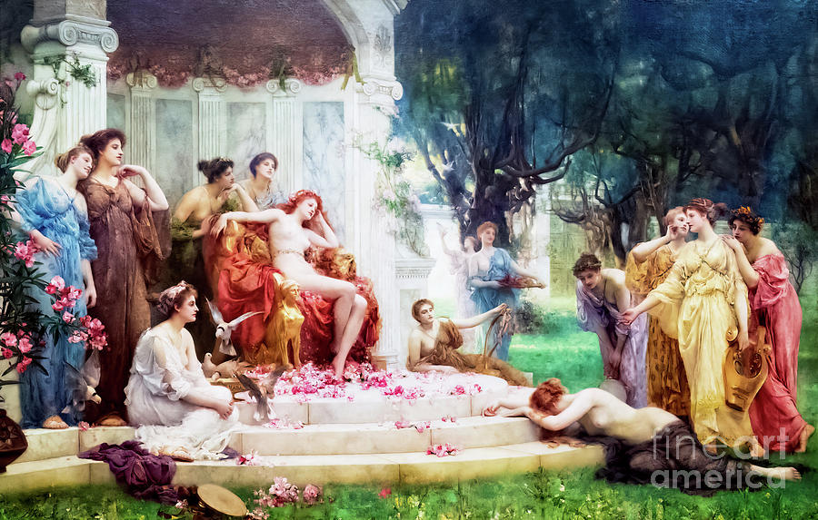 Psyche Before the Throne of Venus by Henrietta Rae 1894 Painting by Henrietta Rae