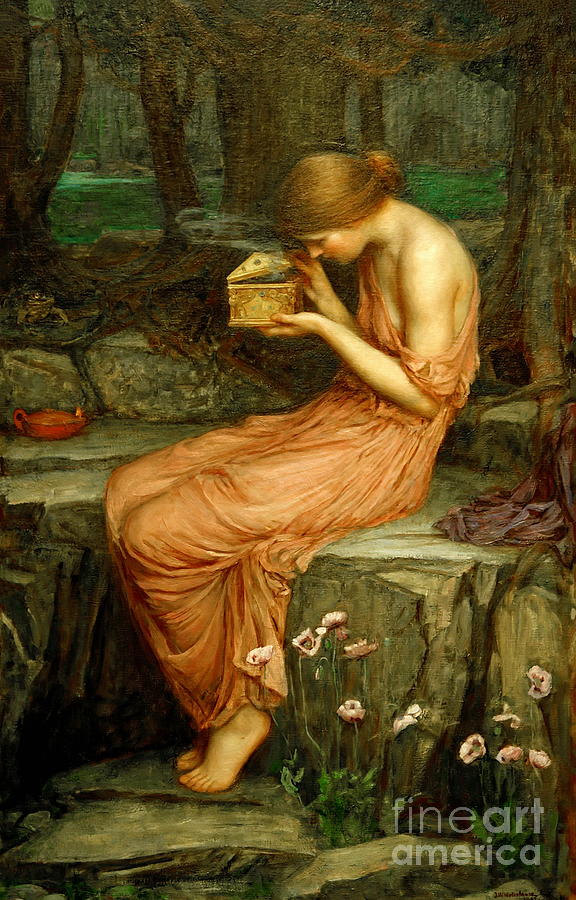 Psyche Opening the Golden Box Painting by John William Waterhouse