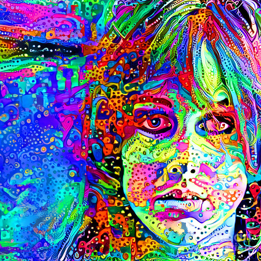 The Rolling Stones Photograph - Psychedelic 60s Grace Slick Jefferson Starship 20220329 v2 square by Wingsdomain Art and Photography