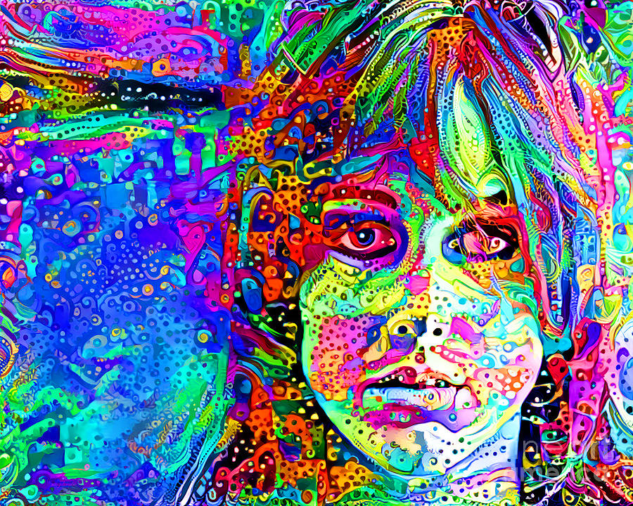 The Rolling Stones Photograph - Psychedelic 60s Grace Slick Jefferson Starship 20220329 v2 by Wingsdomain Art and Photography