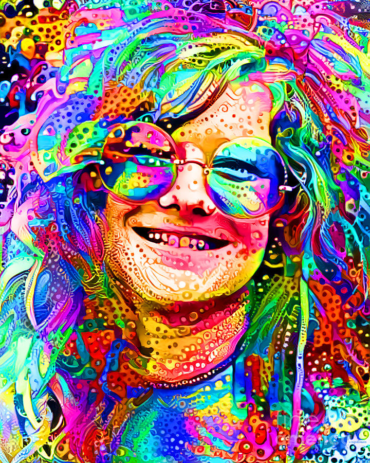 Psychedelic 60s Janis Joplin 20220329 Painting by Wingsdomain Art and Photography