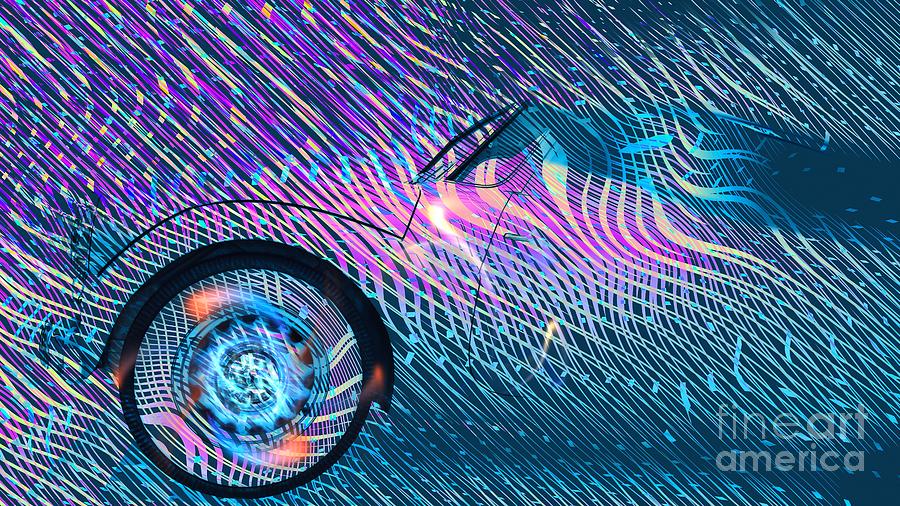 Psychedelic Abstract Automobile - 1 Digital Art by Philip Preston