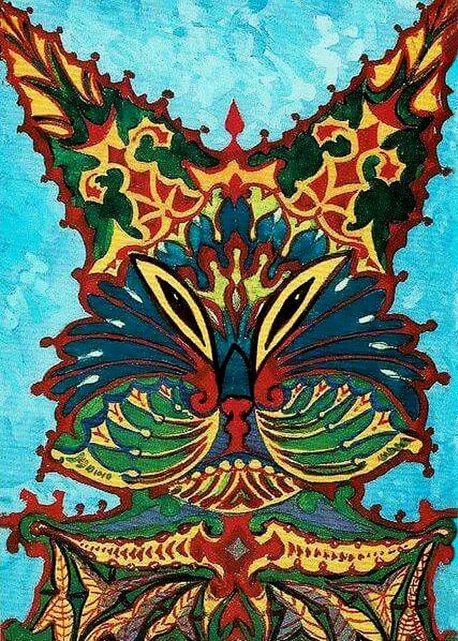 GOTHIC CAT : Vintage Louis Wain Abstract decorative psychedelic print |  Poster
