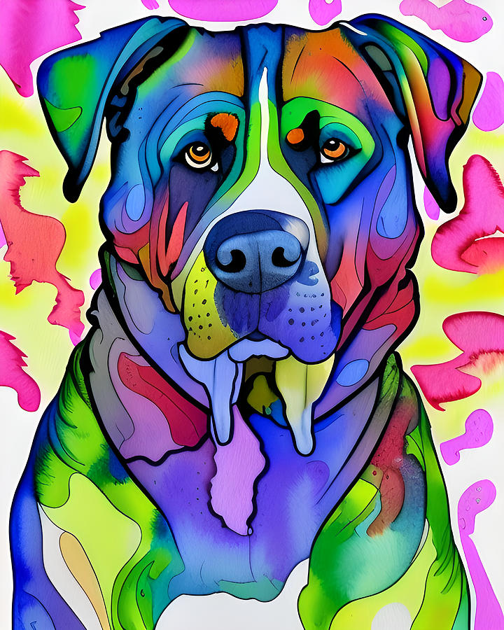 Psychedelic Dog Digital Art by Ervina Anandhita - Fine Art America