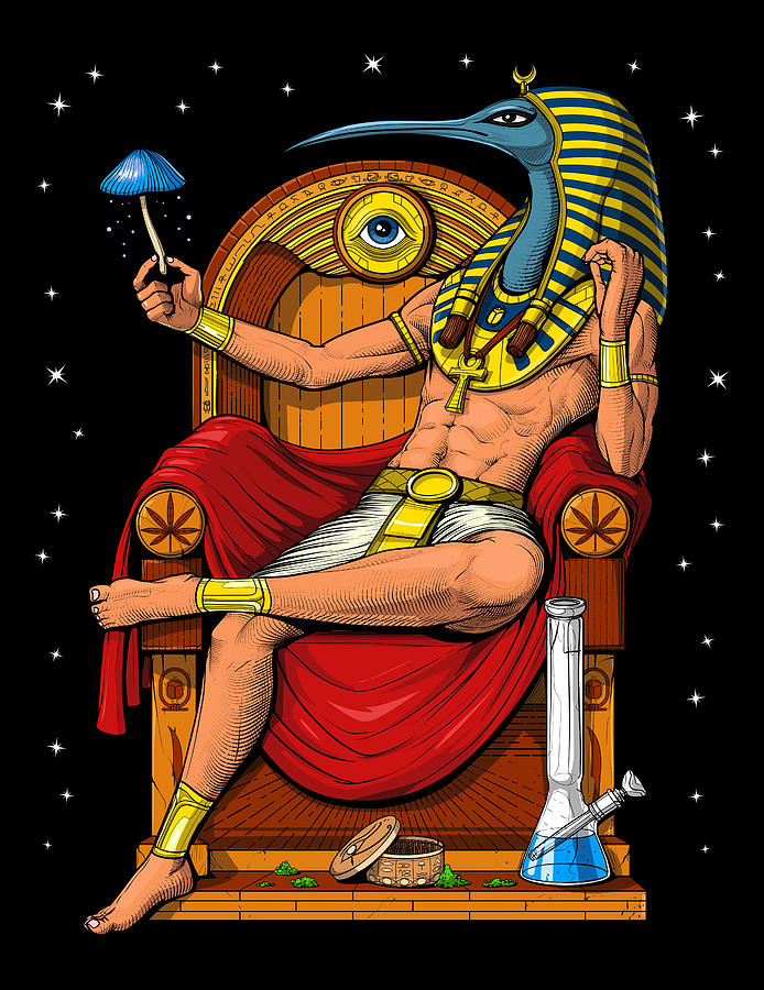 Psychedelic Egyptian God Thoth Digital Art by Nikolay Todorov - Pixels ...