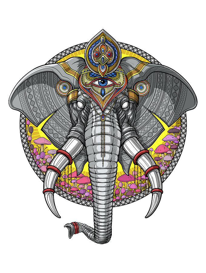 Psychedelic Elephant Ganesha Digital Art by Nikolay Todorov - Fine Art  America