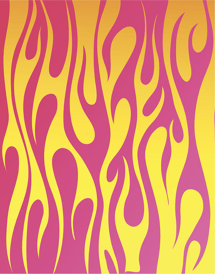 Psychedelic Flames Background Drawing by Highhorse