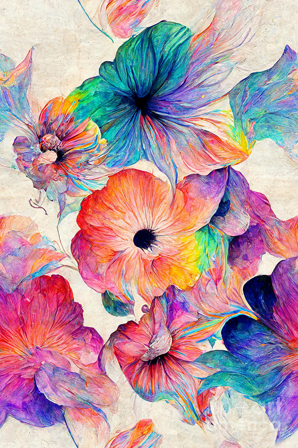 Psychedelic Floral Pattern Digital Art