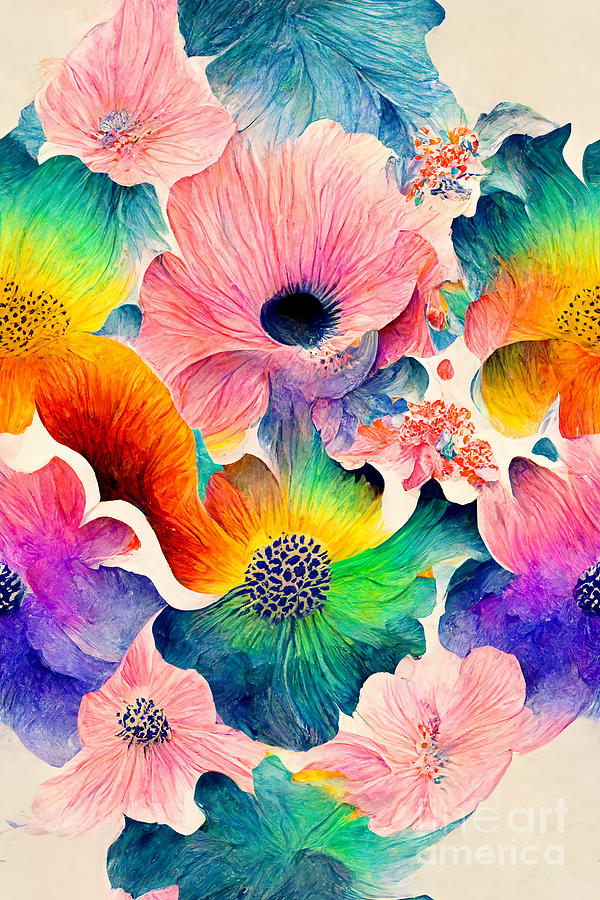 Psychedelic Floral Pattern Digital Art