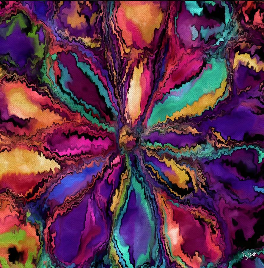 Psychedelic flower Digital Art by Megan Walsh