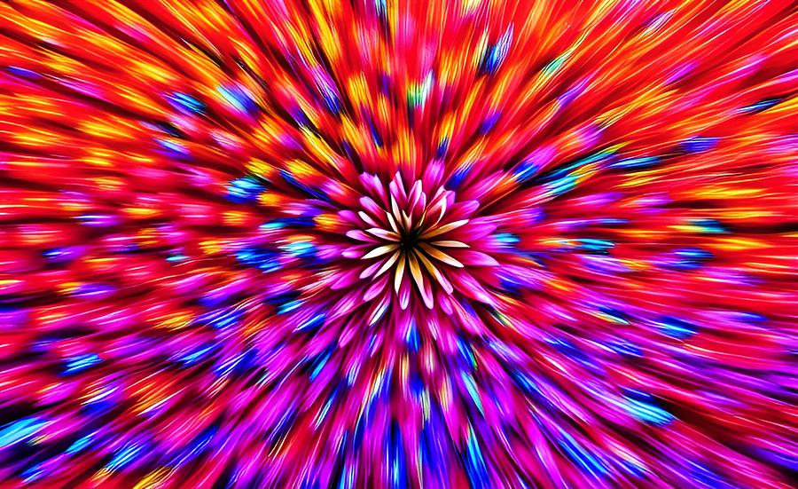 Psychedelic Flower Power Digital Art by Ronald Mills
