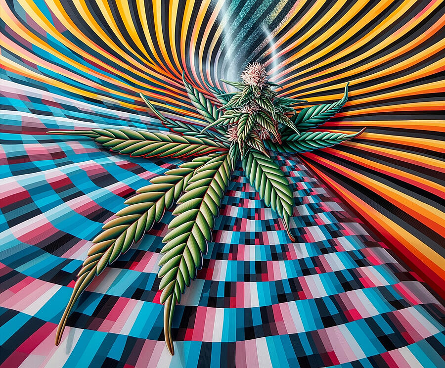 Abstract Digital Art - Psychedelic Foliage by Dominick Taylor
