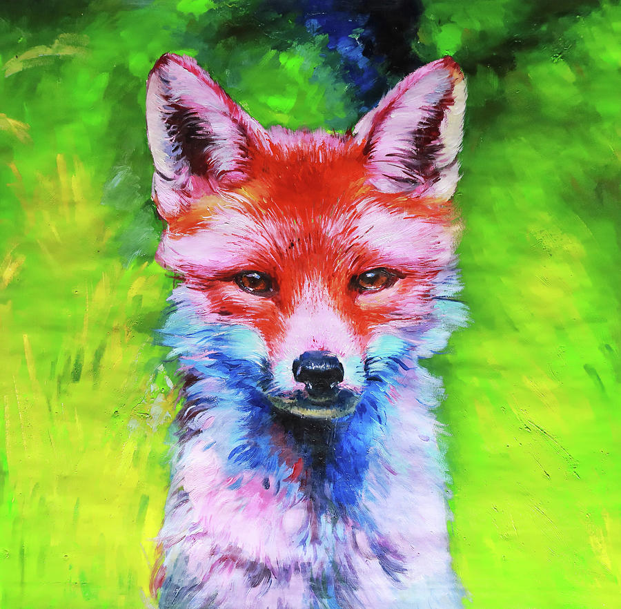 Psychedelic Fox Painting by Conor McGuire