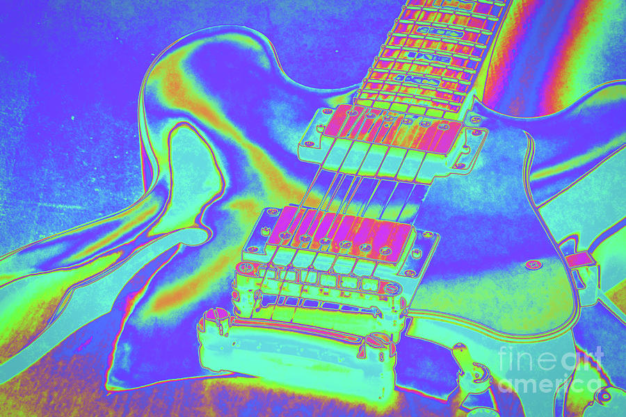 Psychedelic Guitar Digital Art by Phil Perkins