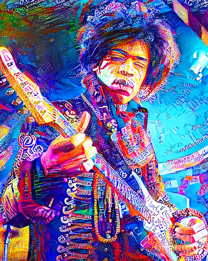 Jimi Hendrix Psychedelic In Vibrant Modern Contemporary Urban Style 20210625 Photograph by Wingsdomain Art and Photography