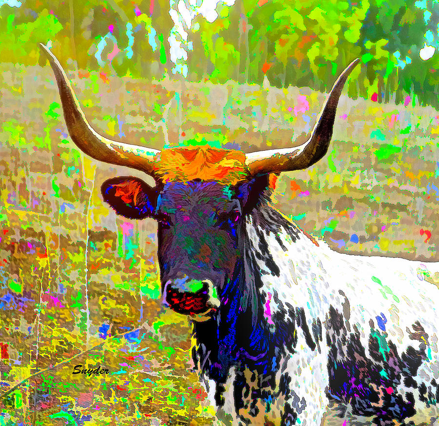 Psychedelic  Longhorn Photograph by Floyd Snyder