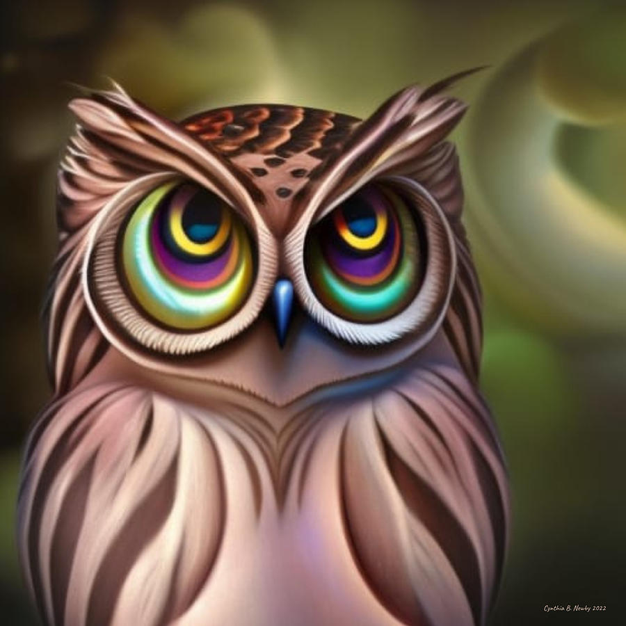 Psychedelic Owl Digital Art by Cindys Creative Corner
