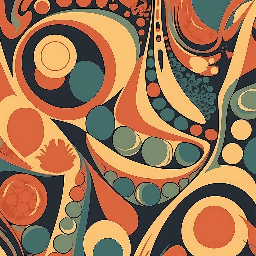 Retro 70s pattern with organic shapes No 1 Digital Art by Andre Petrov ...