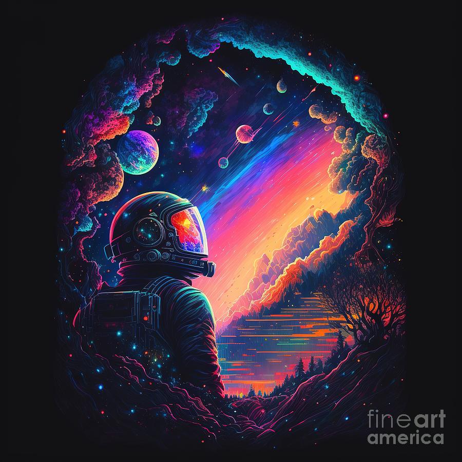 Psychedelic Planetary Cosmos 4 Digital Art by Sambel Pedes